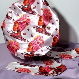 Handmade custom breast cancer bonnet!!